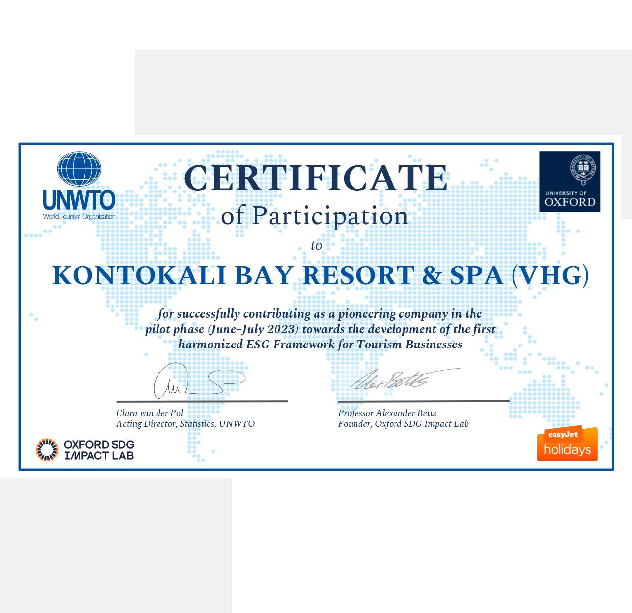 LEADING THE WAY IN SUSTAINABLE TOURISM